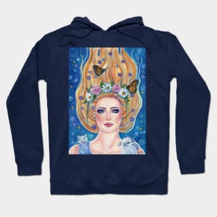 Falling to wonderland  by Renee Lavoie Hoodie